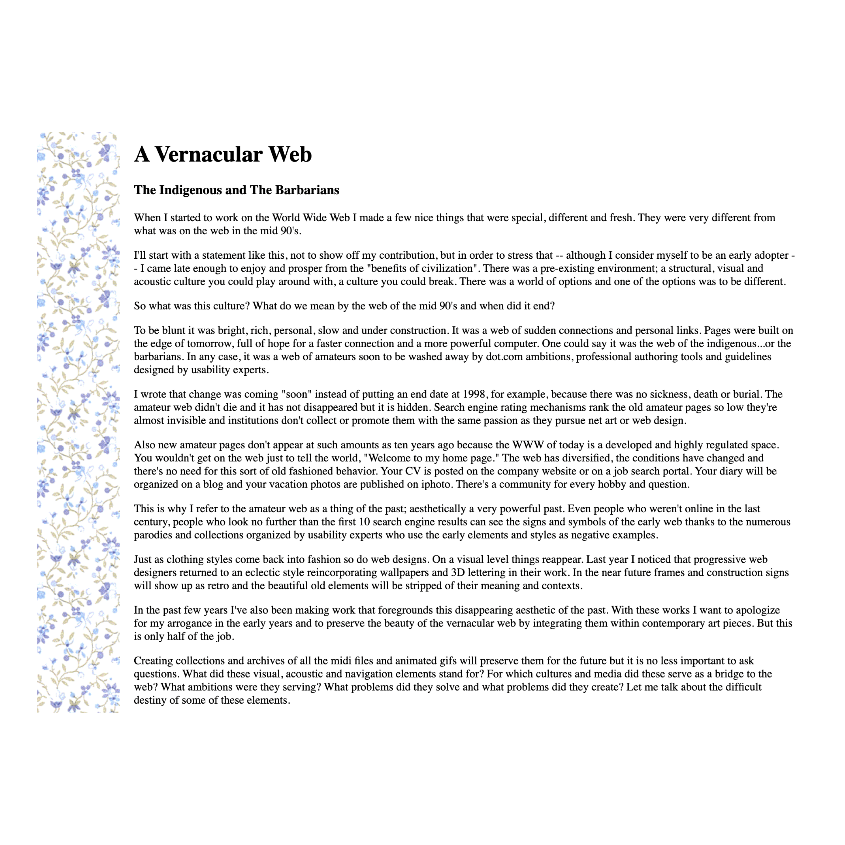 A Vernacular Web